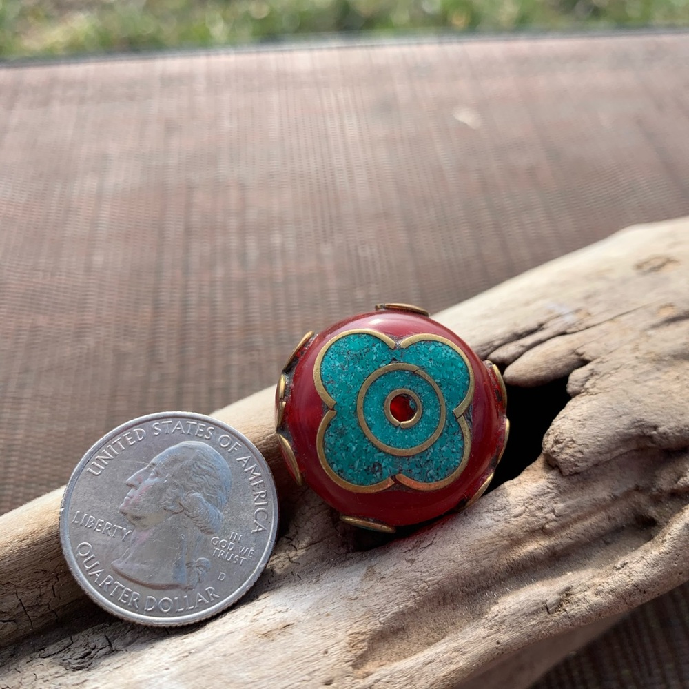 Lotus.Tibetan Nepalese Bead for jewelry.